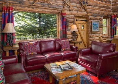 Gorgeous cabin at Blue Lake Ranch. Hotel photography by Bill Mitchell Marketing.